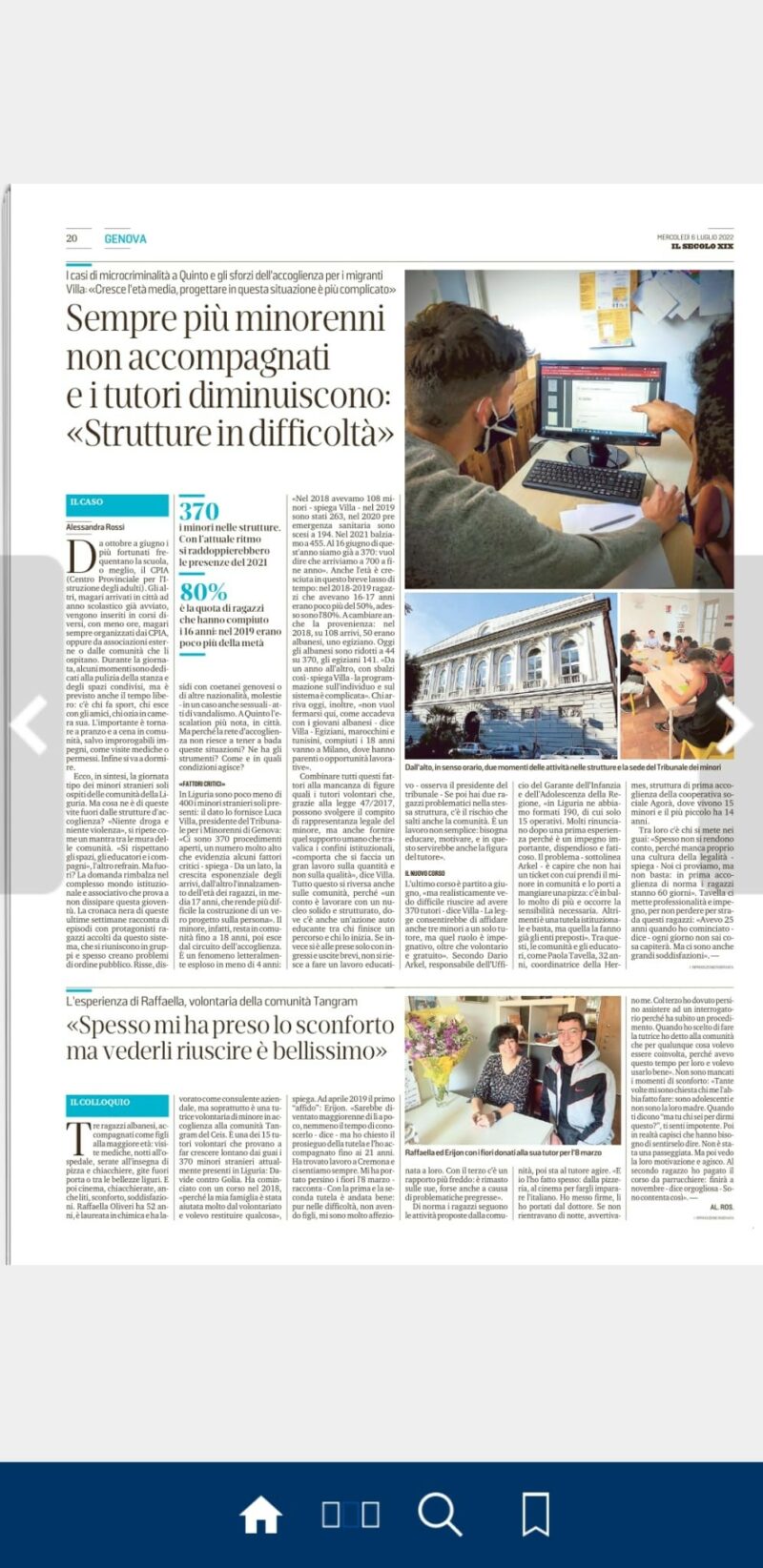 Il Secolo Xix 06 07 2022 Centro Di Solidarietà Di Genova